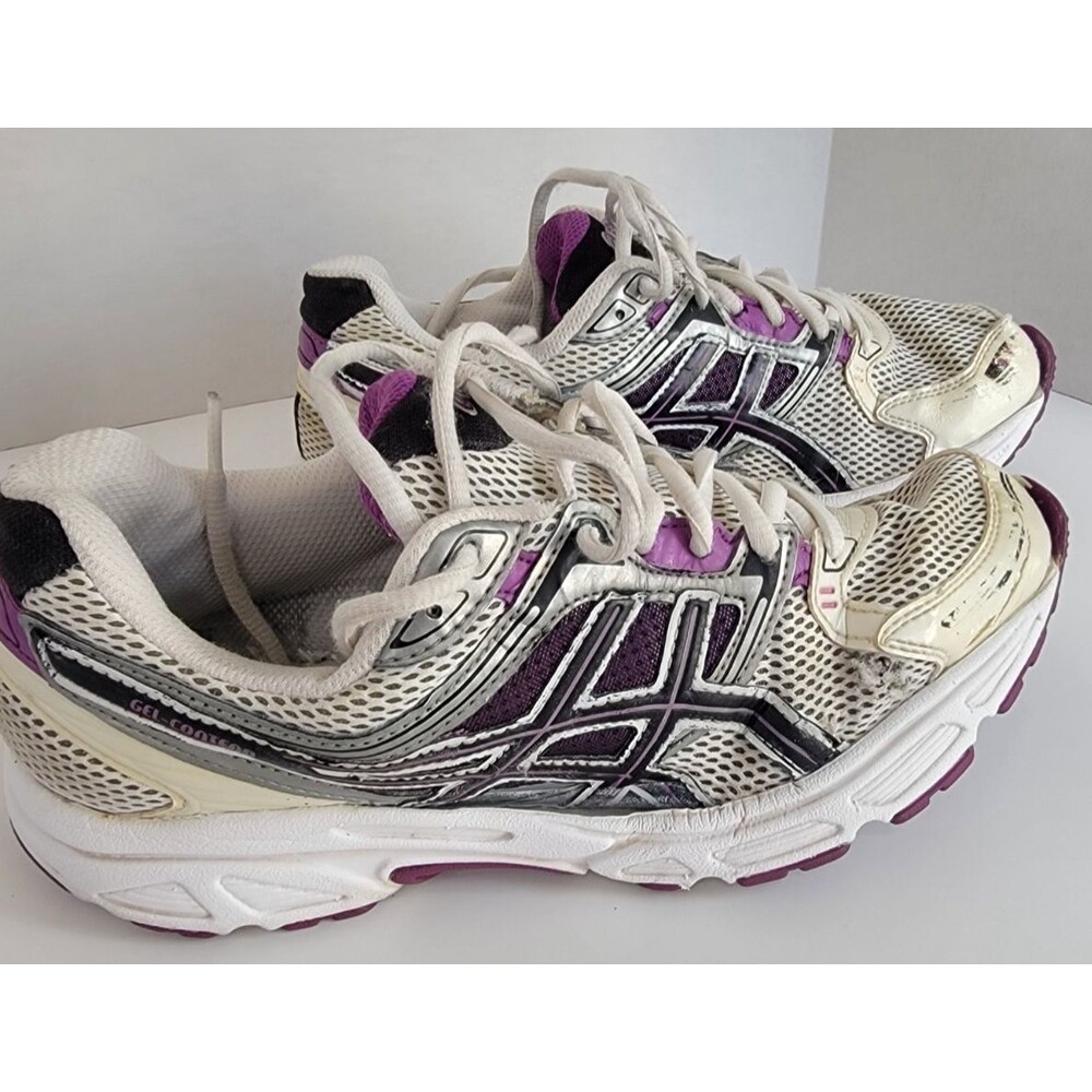 Vintage ASICS Gel Contend Running Shoes Womens US 11 Purple White Mesh Y2K